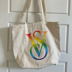Rainbow Victoria’s Secret Canvas Tote Bag